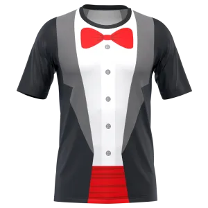 Men's Groom Formal Tuxedo Short Sleeve Running Shirt