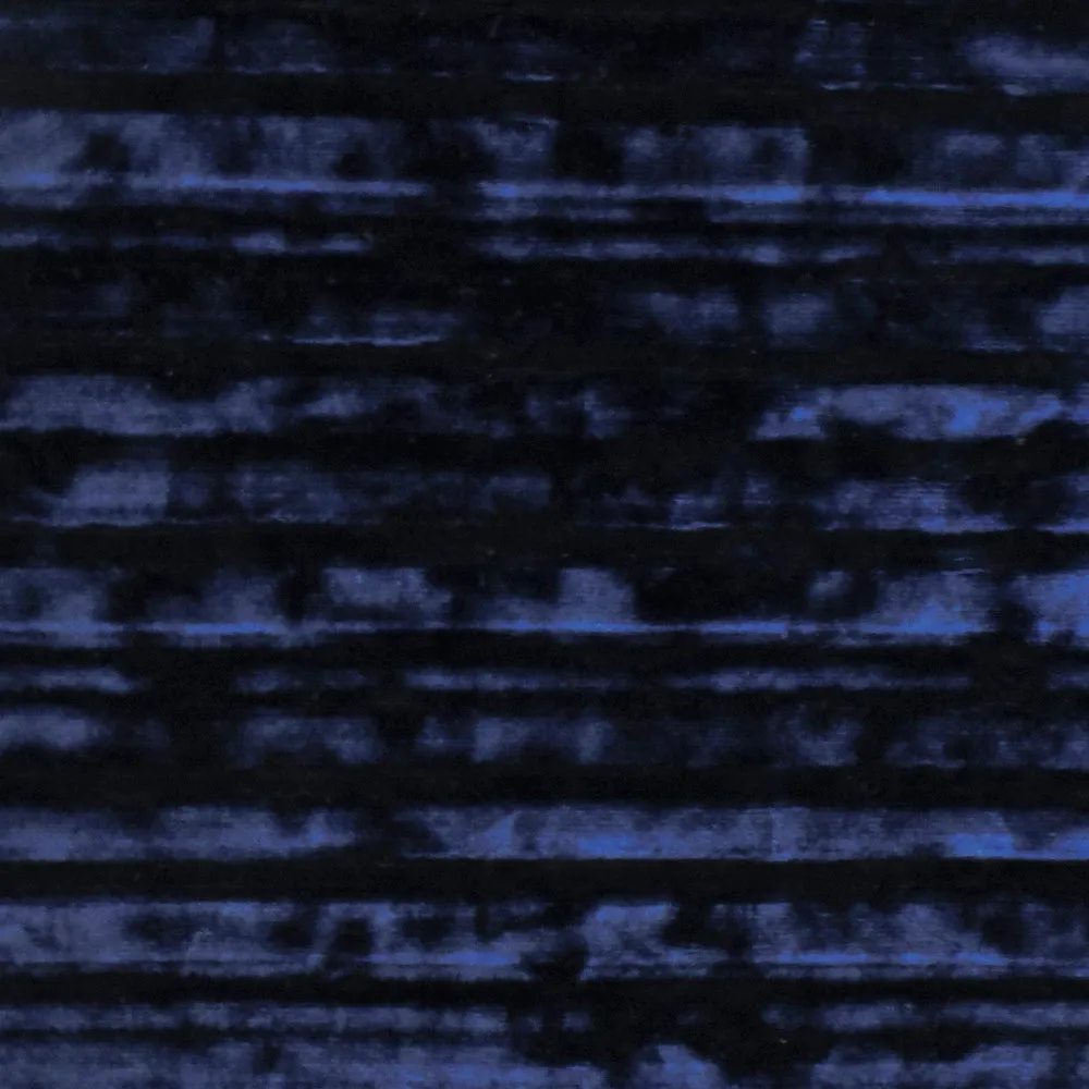 Midnight Blue Pleated Burnout Stretch Polyester Velvet Fabric