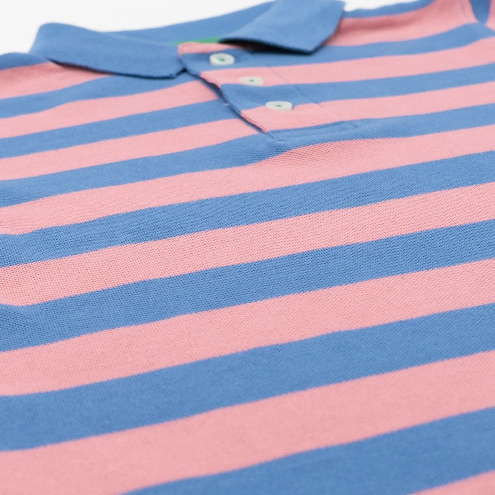 Mini Boden Boys Blue Striped Casual Short Sleeve Polo Shirts