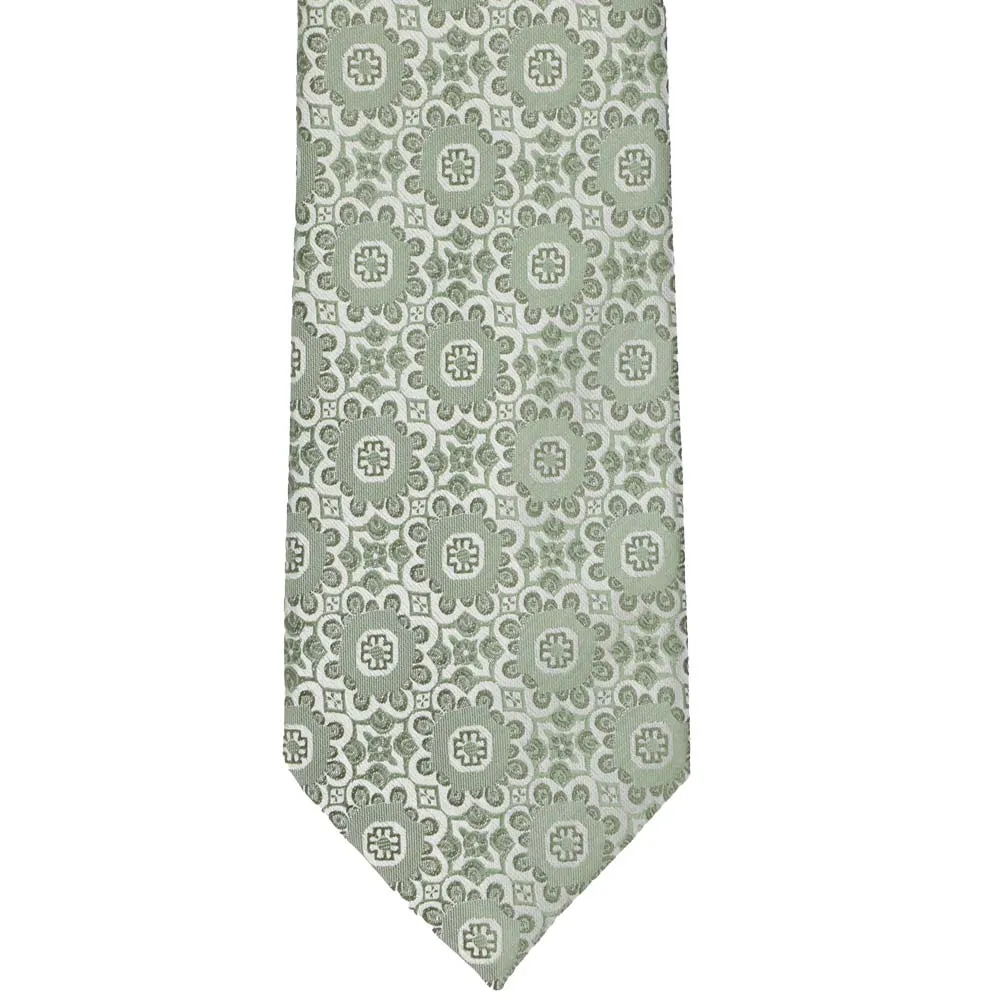 Mint Green Emma Floral Pattern Necktie