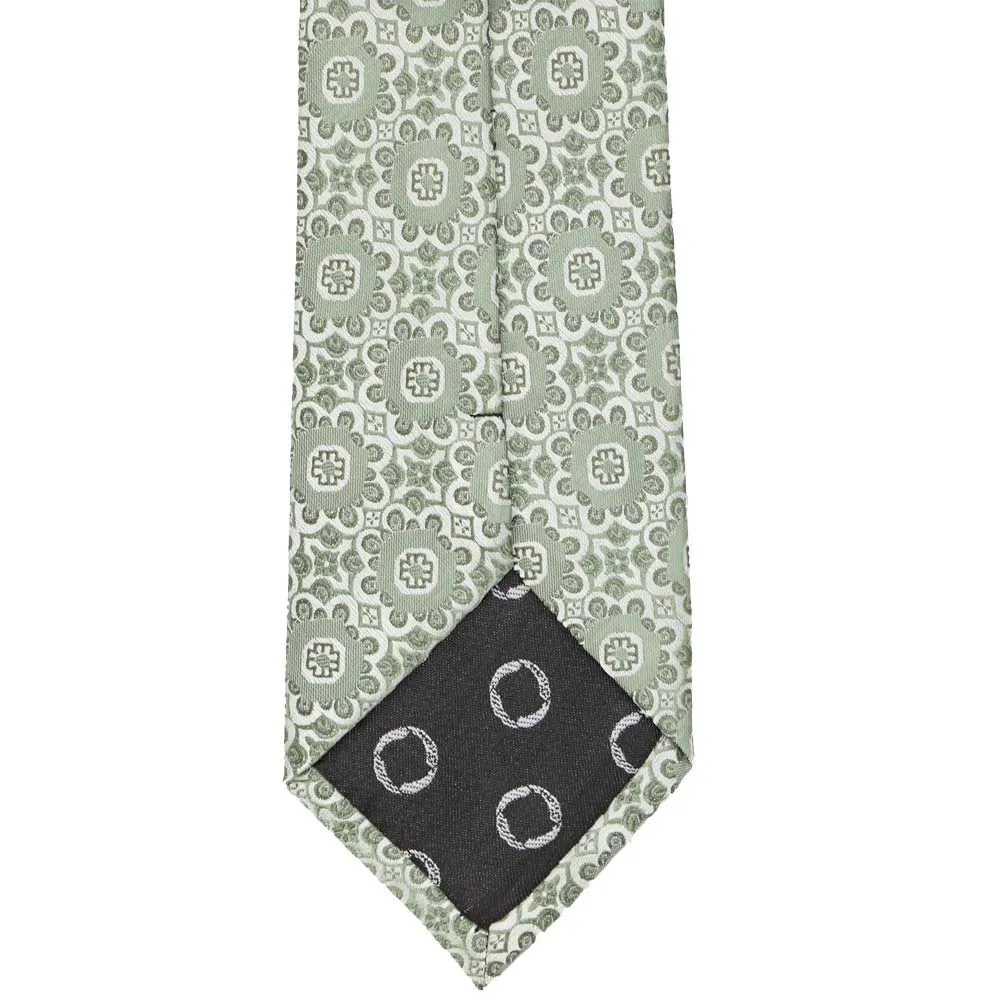 Mint Green Emma Floral Pattern Necktie