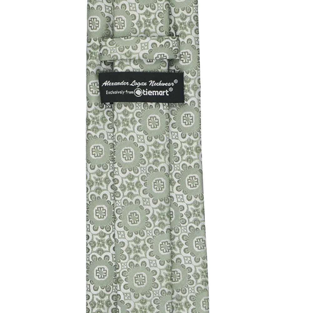 Mint Green Emma Floral Pattern Necktie