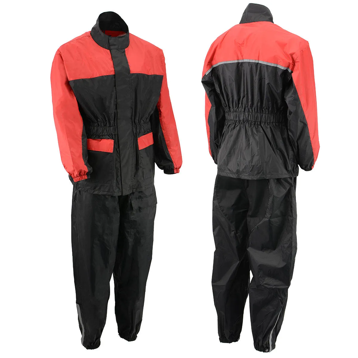 NexGen XS5031 Women's Red and Black Water Proof Rain Suit with Cinch Sides