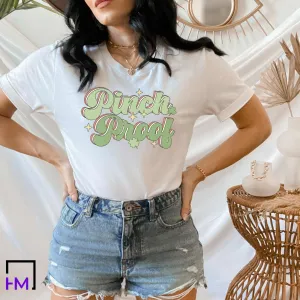 Pinch Proof Funny Retro St. Patty's Day Shirt, Lucky Clover Shirt, Shamrock Clover Shirt, Funny St Patrick Day Shirt