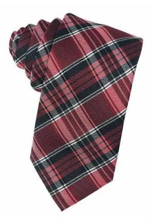 Red Madison Plaid Necktie