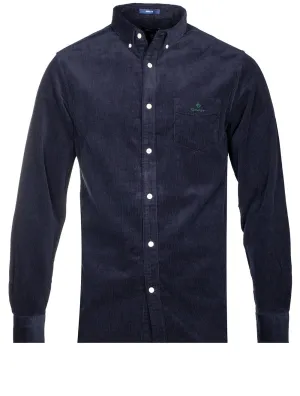 Regular Fit Corduroy Shirt Evening Blue