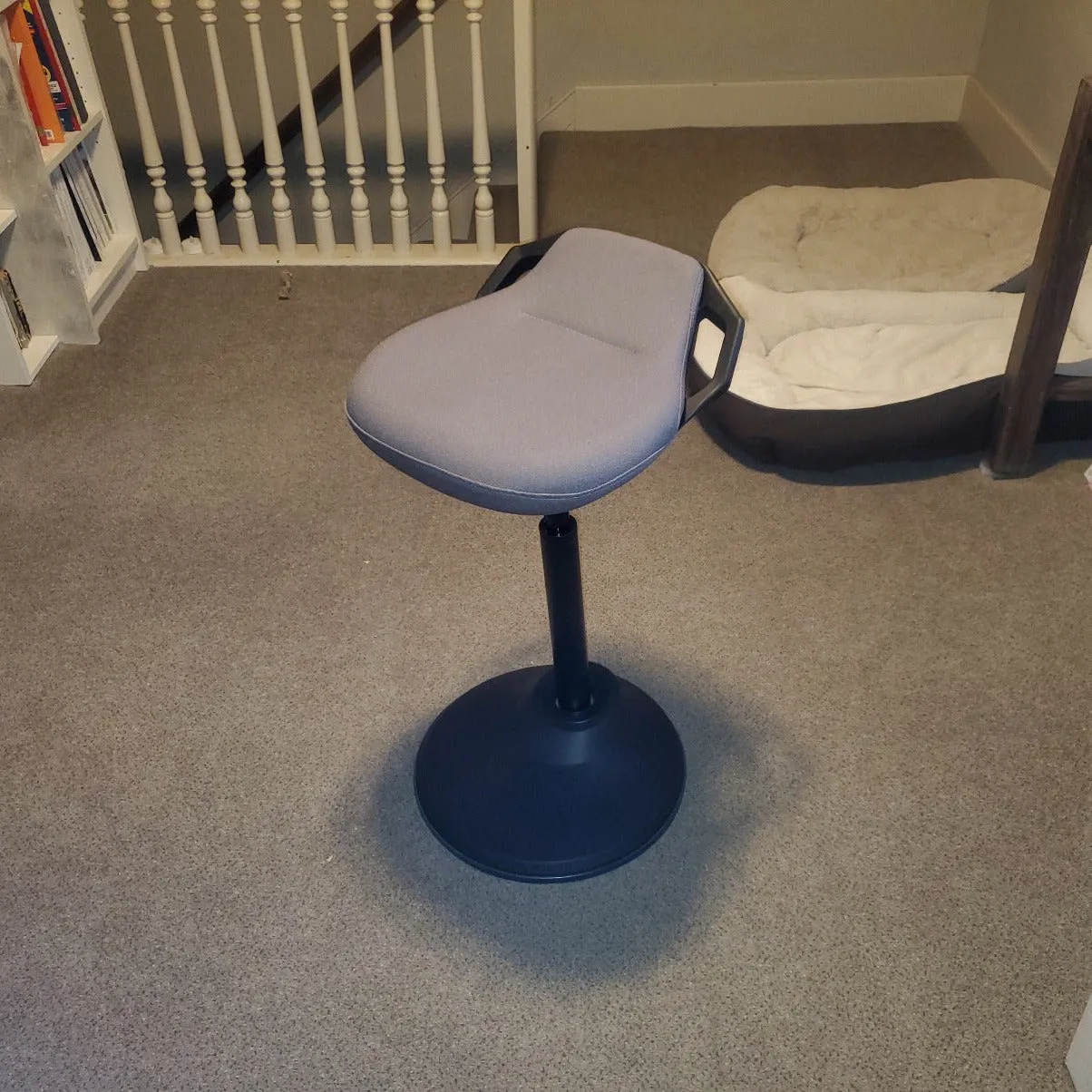 Standing Desk Chair, Adjustable Standing Stool, Sitting Balance Chair, Comfortable, Gray