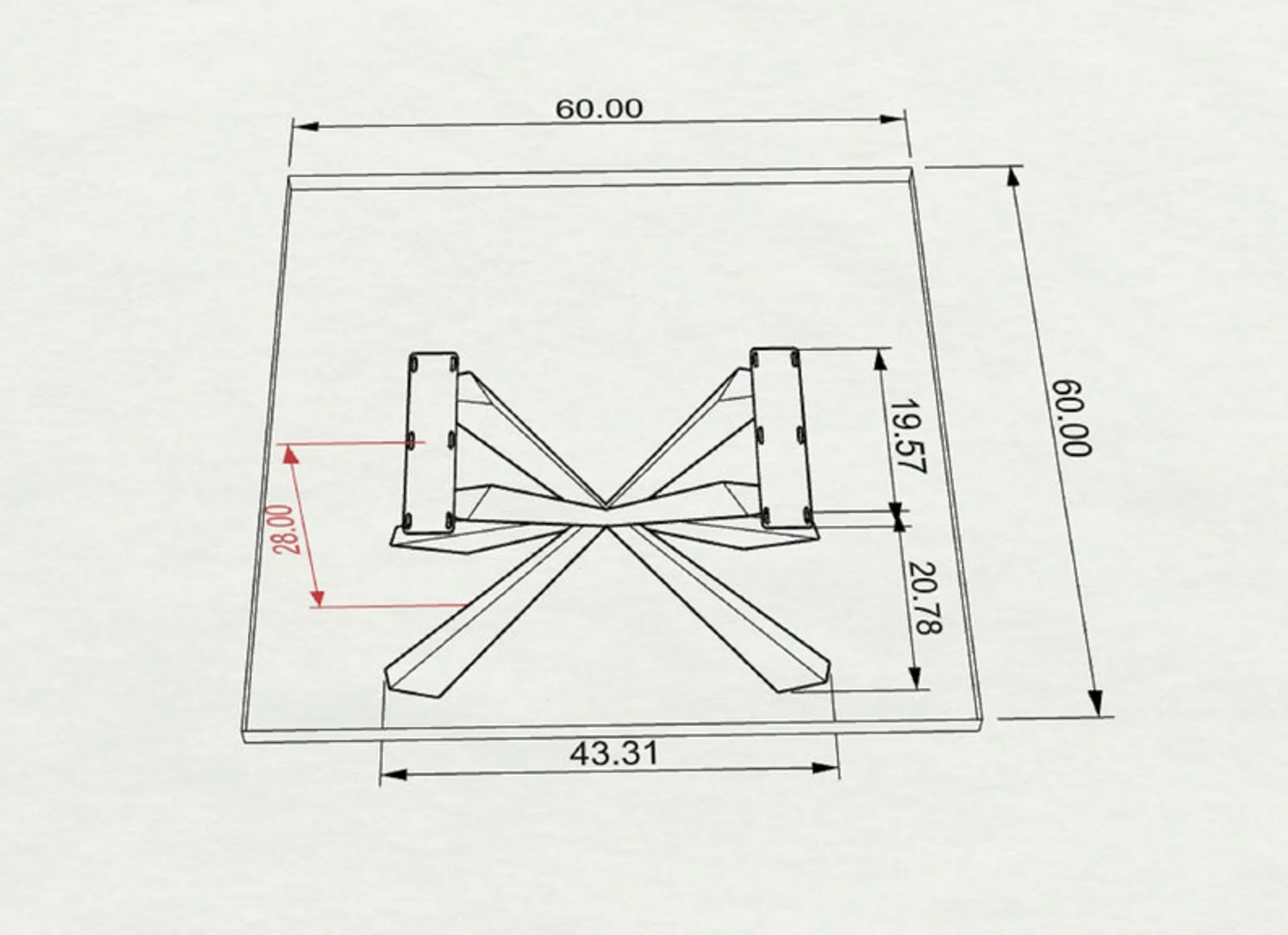 Table Base 313 Summa 28H Metal Industrial Design Furniture