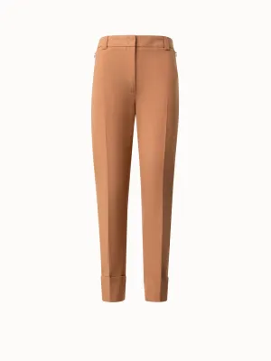 Tapered Cotton Silk Double-Face Pants