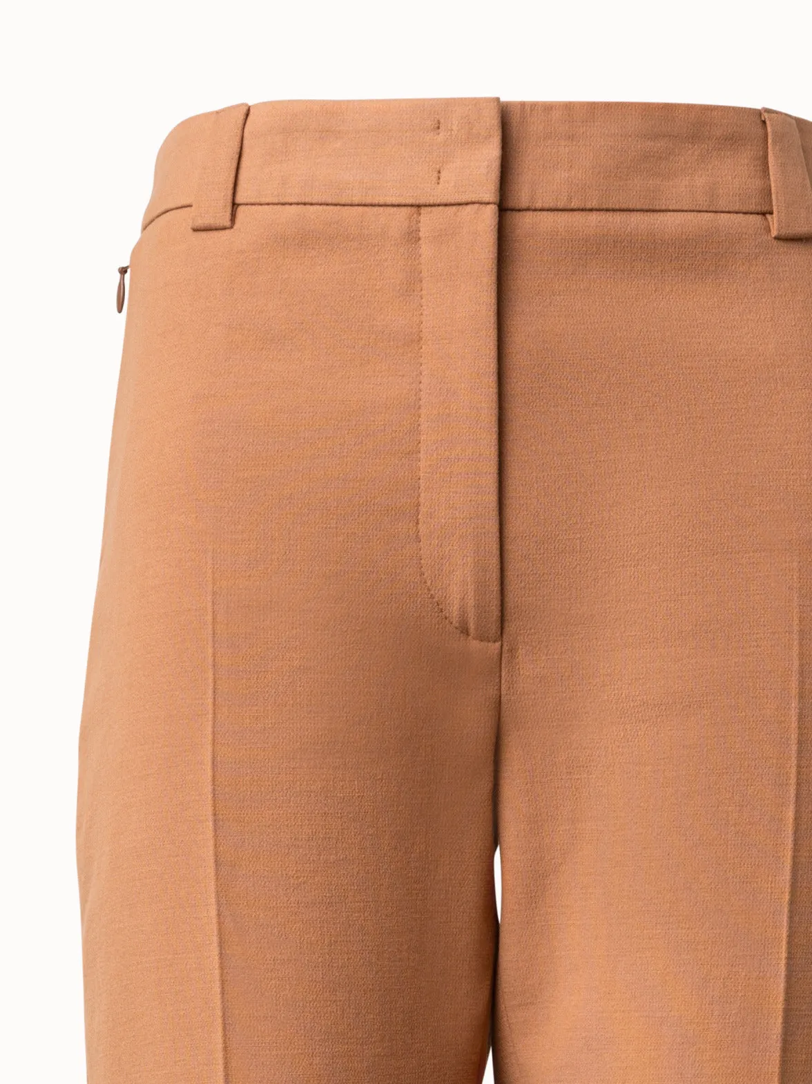 Tapered Cotton Silk Double-Face Pants