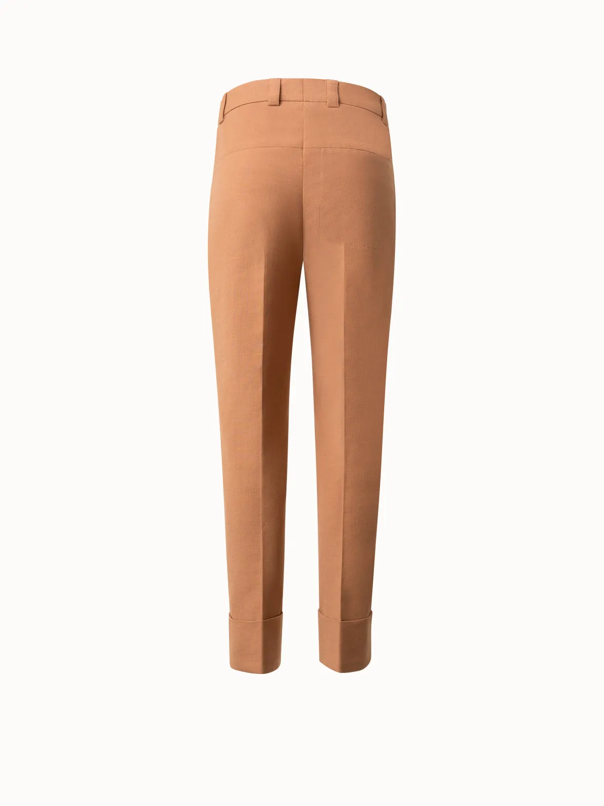 Tapered Cotton Silk Double-Face Pants