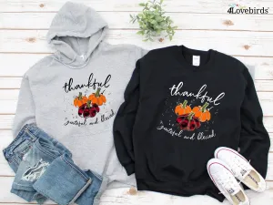 Thankful Grateful Blessed Hoodie, Thanksgiving T-Shirt, Buffalo Plaid Thanksgiving Shirt, Thanksgiving Family Shirts, Thanksgiving Shirts