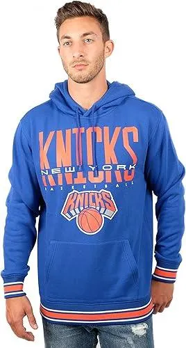 Ultra Game NBA Official Men’s Soft Fleece Hoodie Pullover Sweatshirt - Unisex, New York Knicks|New York Knicks