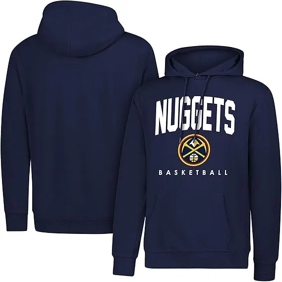 Ultra Game NBA Official Men's Super Soft Teamster Hoodie Sweatshirt, Denver Nuggets, Team Color|Denver Nuggets