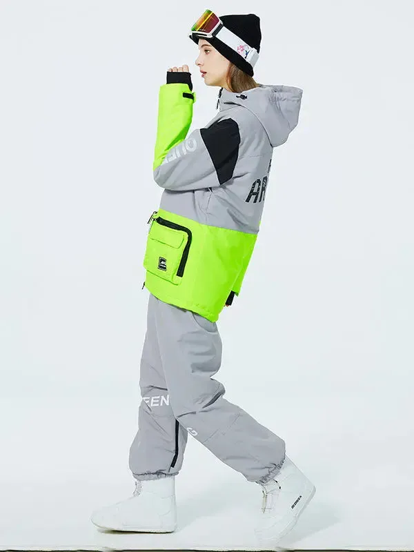 Unisex Insulated Cargo Jacket & Jogger Pants Ski Set 