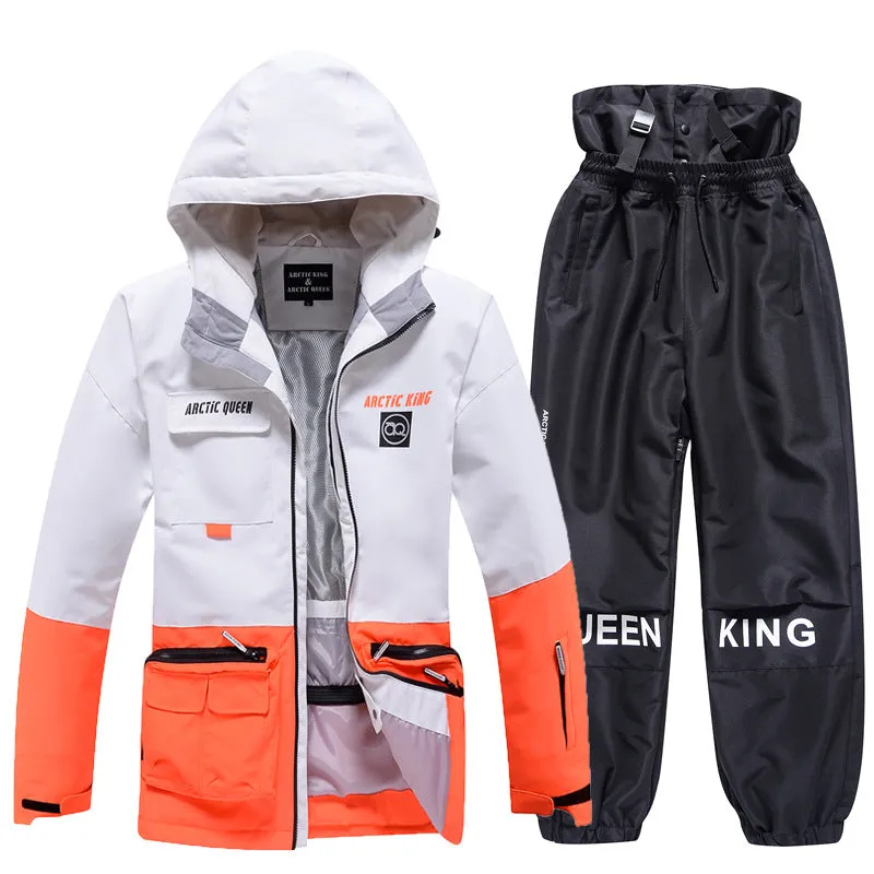 Unisex Insulated Cargo Jacket & Jogger Pants Ski Set 