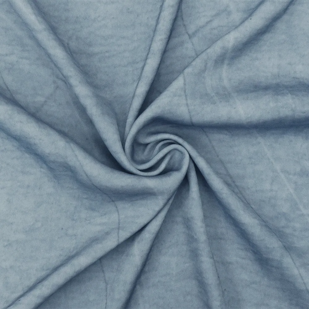 Washed Blue-Blue Dyed-Like Printed Poly Twill Woven Fabric