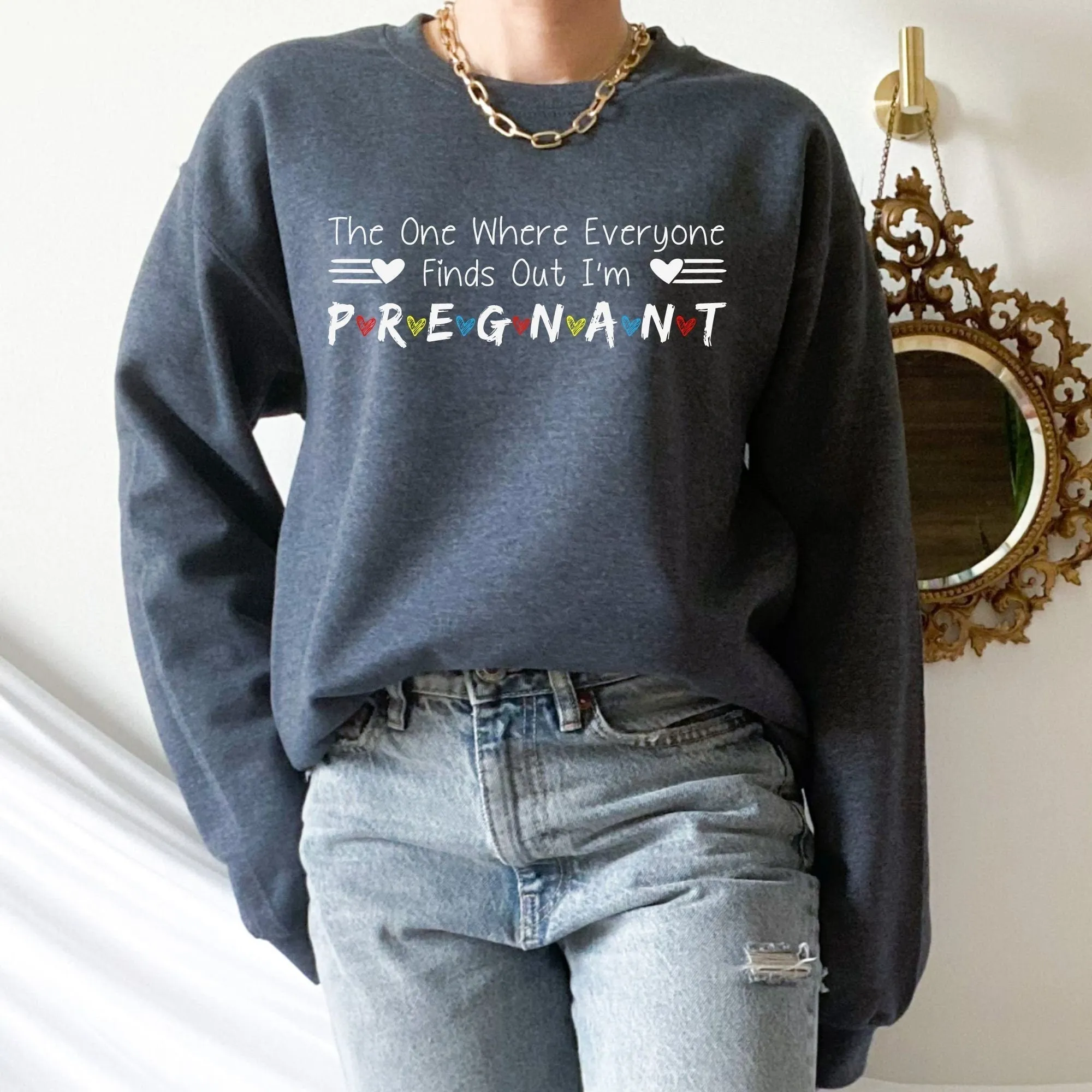 Where Everyone Finds Out I'm Pregnant! Friends Themed Pregnancy Reveal Shirt