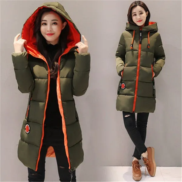 Winter Jacket Women Hooded Outwear