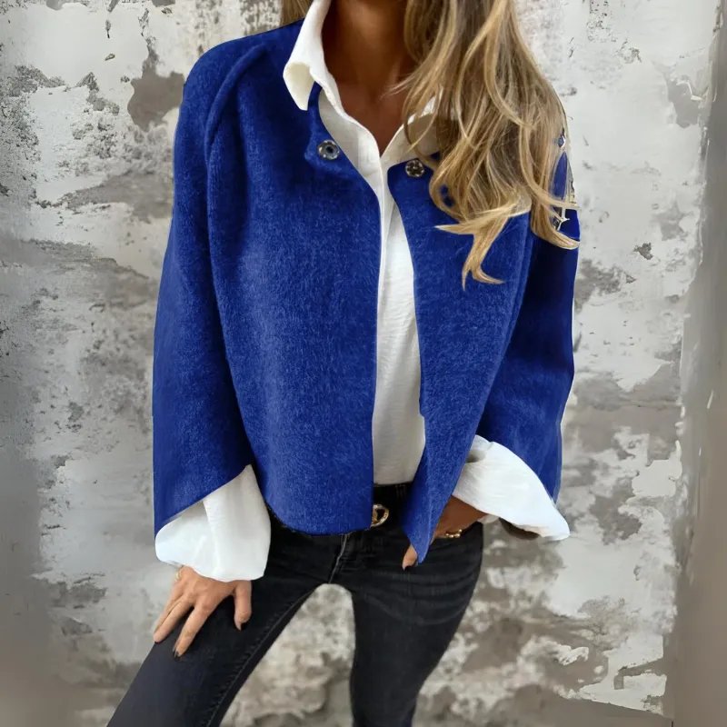 Woolen Round Long Sleeve Coat