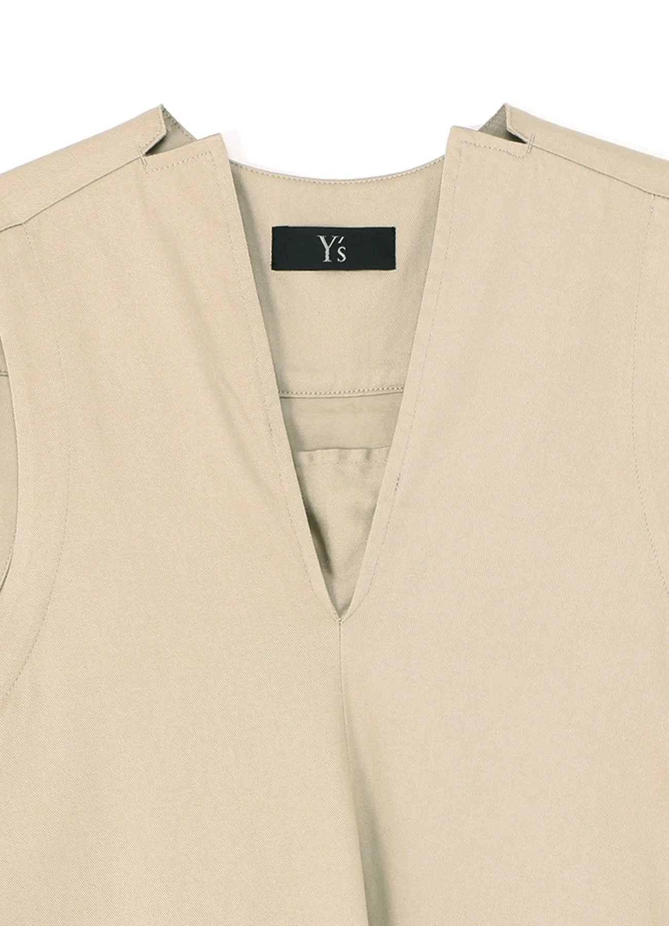 [Y's BORN PRODUCT] COTTON TWILL V-NECK DRESS